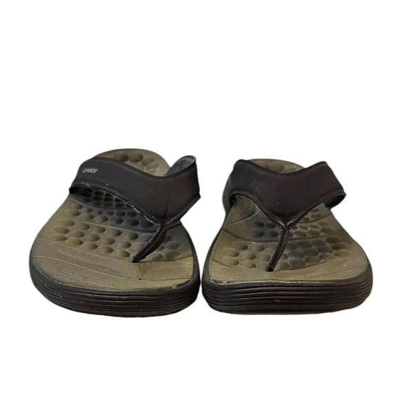 Crocs Mens Reviva Flip Flops Size 9 Brown Slip On Thongs Comfort - Picture 9 of 9